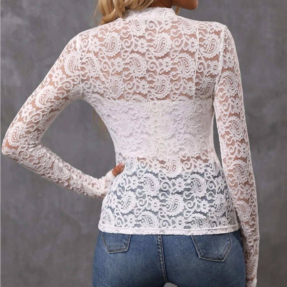 New lace long sleeve top - Picture 6 of 7